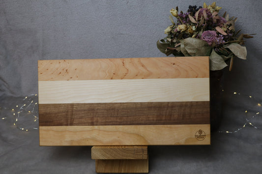 Schneidebrett Medium aus Kirsch/Ahorn/Nuss